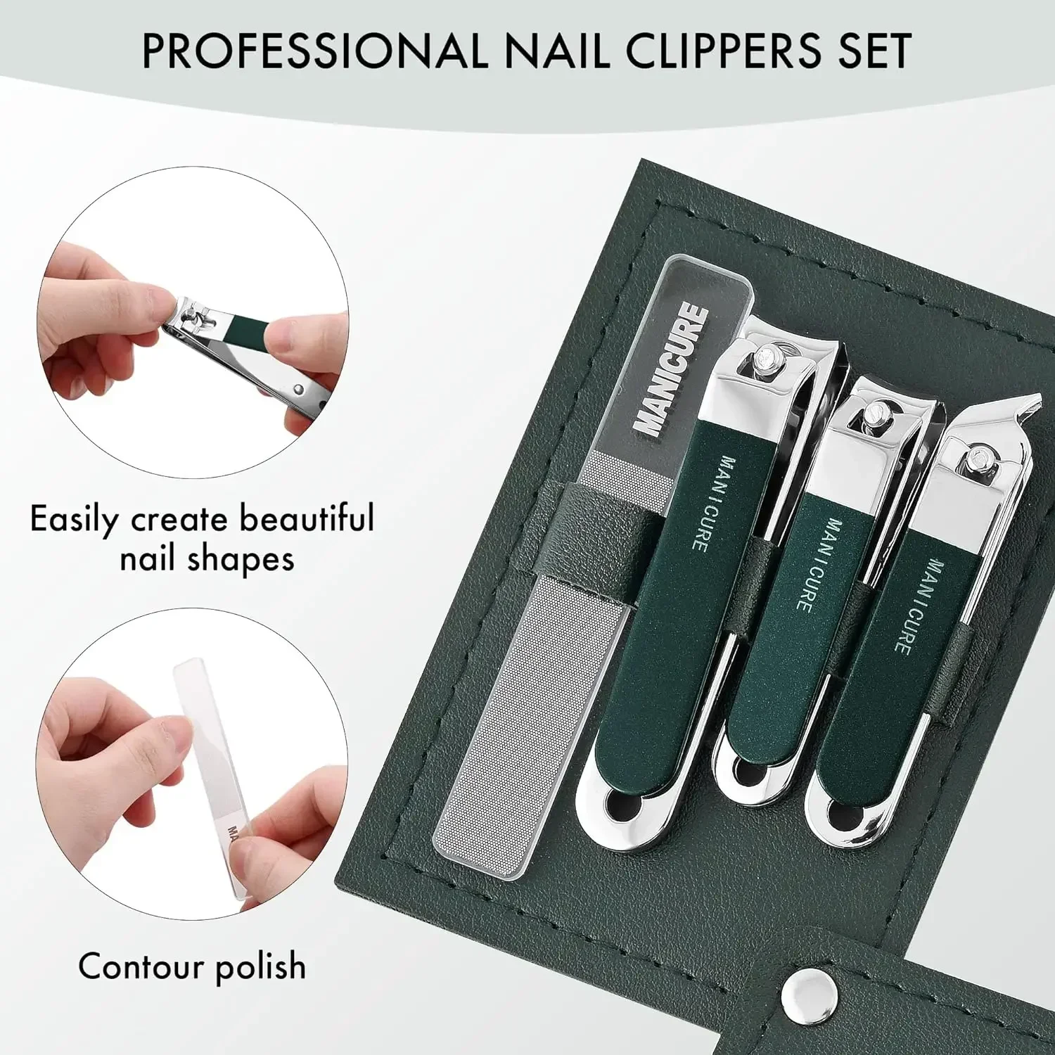 Mens Grooming Travel Kit - 4個入り 男女兼用 ネイルクリッパー プロ仕様 旅行用 マニキュア