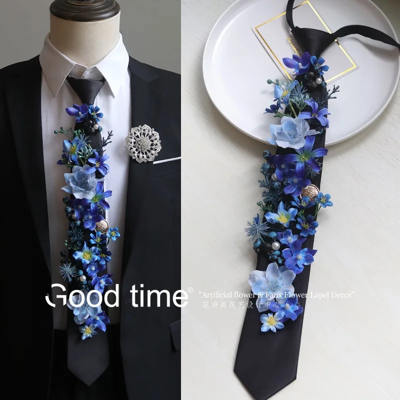Men'S Grooming Wedding Day - 花の模造品、花の飾り、ボーイグループのアニメーション衣装、新郎と介添人のウェディングイベント、ビジネスシーンでの花の装飾。