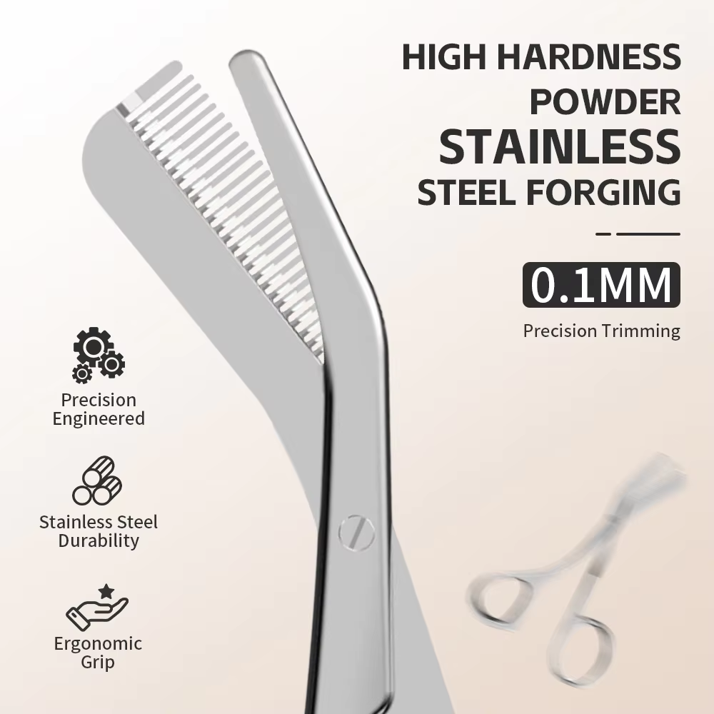 Men'S Grooming Gifts - 1セットの眉毛グルーミングツール、櫛付き眉毛グルーミングハサミ、男性と女性へのギフト、顔用カミソリ、メイクアップツール
