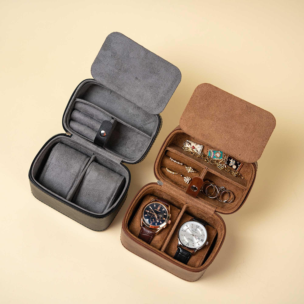 Men'S Grooming Wedding Day - 男性用パーソナライズウォッチボックス、トラベルジュエリーケース、レザーカスタムトラベルウォッチケース、ブラウンウォッチボックス、彼へのギフト、新郎へのギフト