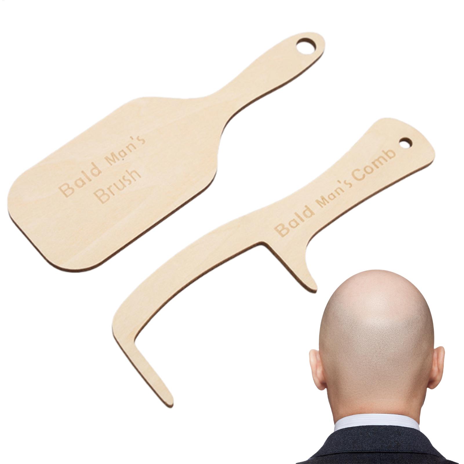 Men'S Grooming Gifts - 2個入り 面白いハゲ男性用グルーミングツール ノベルティハゲ男性用ヘアコーム ヘアブラシ バッファーヘッド ポリッシュシャイナー