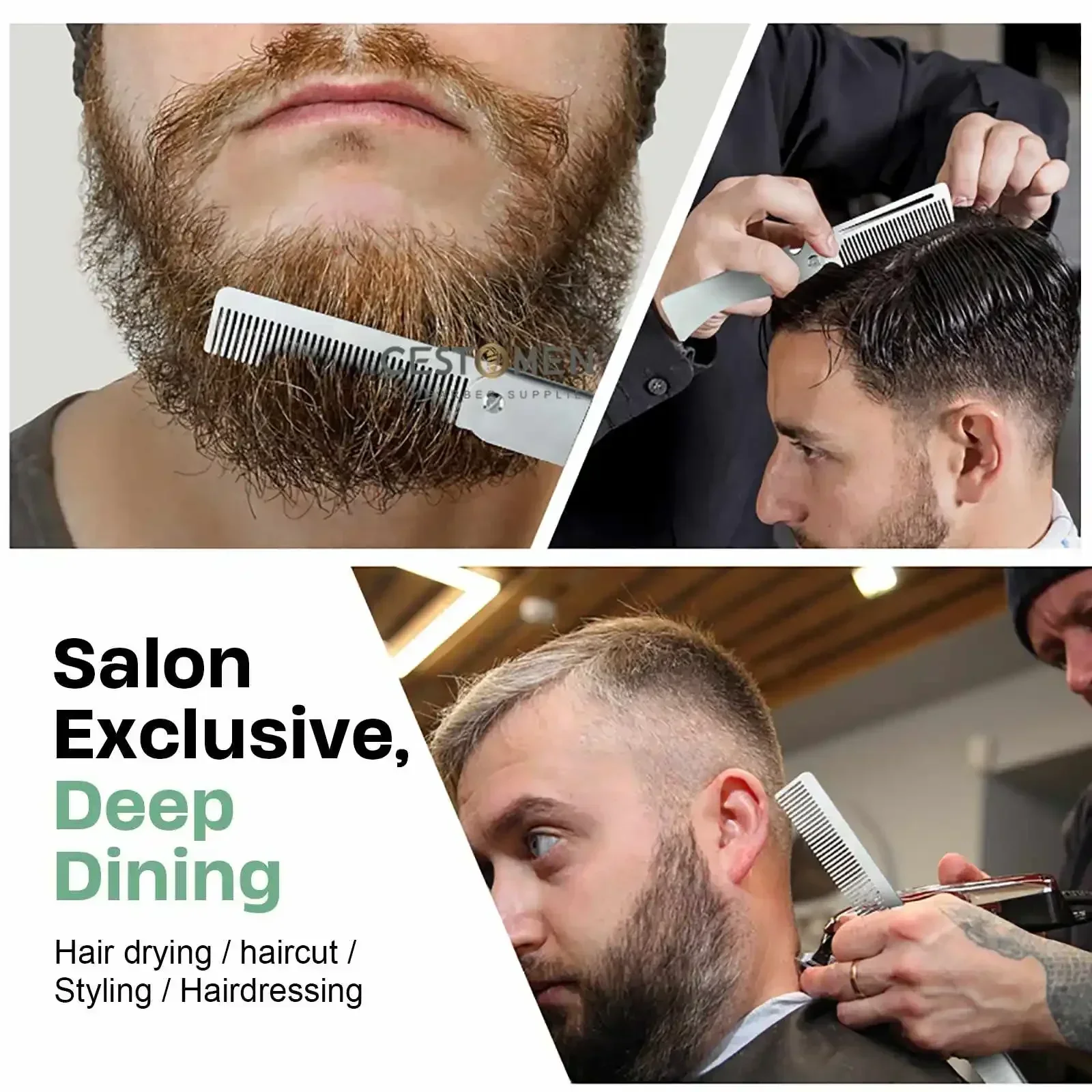 新しい折りたたみステンレス鋼櫛男性レトロオイルヘッド櫛理容バ - Men'S Grooming Tonic のレビューと価格