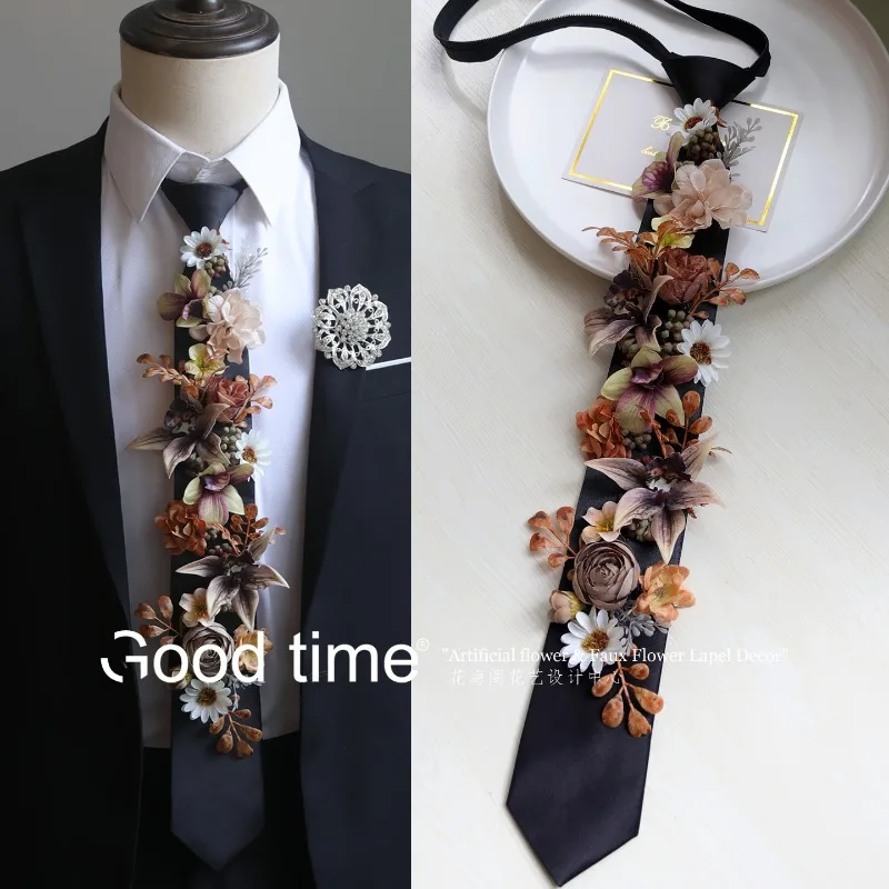 花の模造品、花の飾り、ボーイグループのアニメーション衣装、新 - Men'S Grooming Wedding Day のレビューと価格