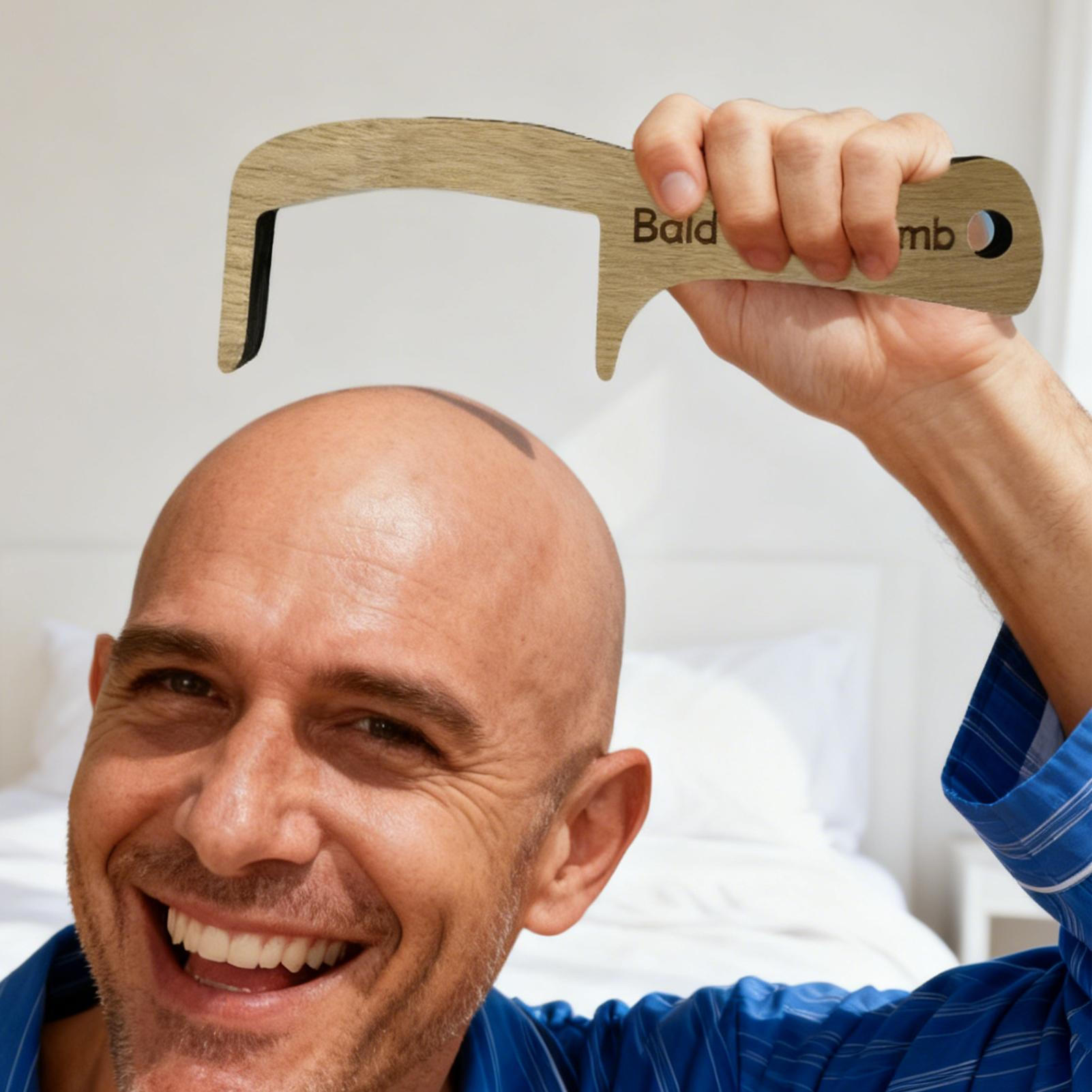 木製ハゲ頭の男性用歯のない櫛、無毛の男性用グルーミングコーム - Men'S Grooming Gifts のレビューと価格