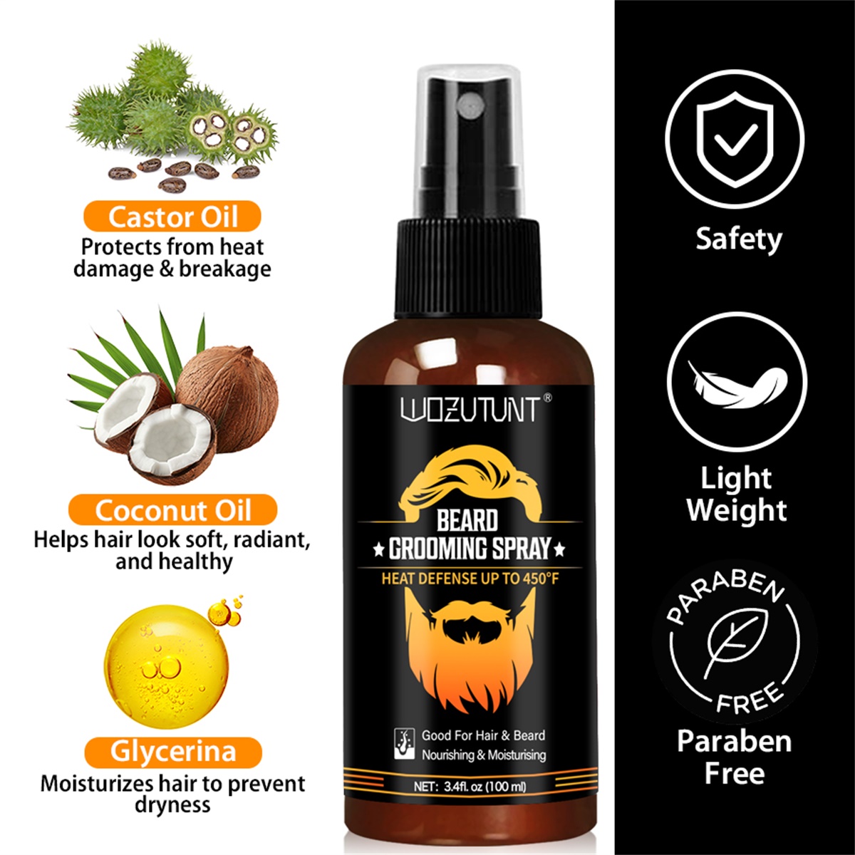 ひげのお手入れスプレー、髪やひげを紫外線や熱/化学物質による - Mens Grooming Treatment のレビューと価格