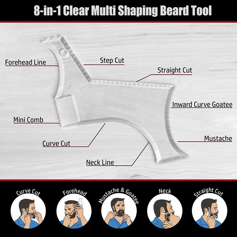 男性用クリアビアードシェーピングテンプレート 多機能ビアード - Men'S Grooming Tonic のレビューと価格